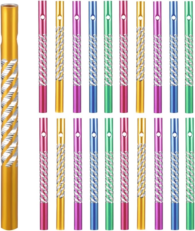 Cabilock 50pcs Aluminum Wind Chime Tubes Hollow Metal Tubes for DIY Wind Chime Accessories Garden Outdoor Crafts