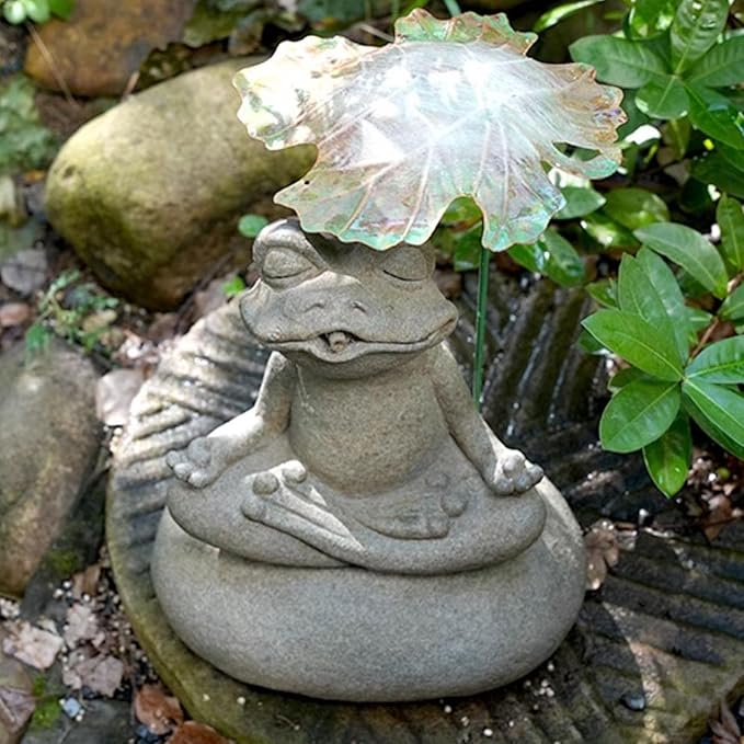 Animal Pond Fountains, Spitters for Small Ponds, Resin Frog Water Spitter Statue, Aerating Pond Fountain Pump Attachment, Outdoor Ornament for Garden