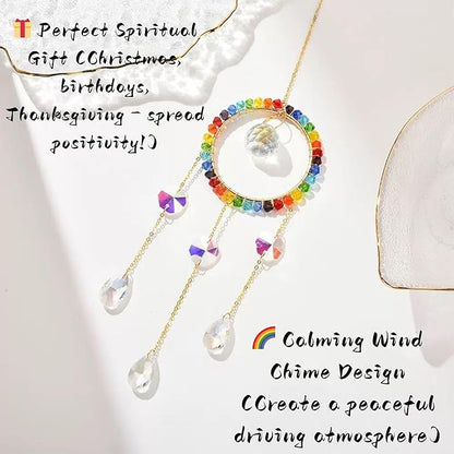Crystal Rear View Mirror Car Charms | Crystal Sun Catcher | Car Hanging Accessories for Women Men | Dream Catcher Decor | Unique Gift Idea(Rainbow)
