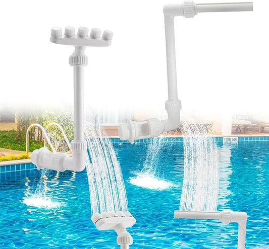 2-Pack Pool Fountain - Single Spray + 5-Nozzle Water Fountains for Above and In-Ground Pools, 360° Adjustable Swimming Spa Accessories Decoration Summer Water Temperatures Cooling.