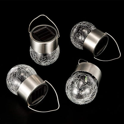 SUNWIND Hanging Solar Ball Lights Outdoor - 8 Pack Auto Color Changing Cracked Glass Decorative Garden Lights Hanging Solar Lanterns for Yard, Patio, Fence, Tree, or Holiday Decoration(Multi-Color)