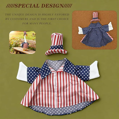 Independence Day Style Cute Outfit for 23-Inch Cement Goose – Outdoor Garden Yard Porch Decor