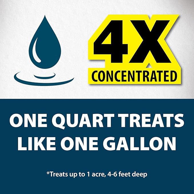 Airmax Nature's Blue Pond Dye 4X Concentrate for Outdoor Ponds & Lakes, Natural Pond Color & Beauty Enhancer, Swimming Safe Water Colorant, Easy Liquid Application, 1 Quart