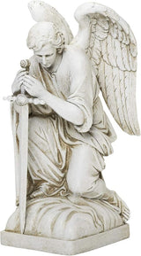 Joseph's Studio by Roman Inc., Kneeling Male Angel, Garden Collection, Religious Statue, Memorial, Angel, Patron Saint, Garden Décor (13x6x8)