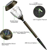 XMCOSY+ Solar Pathway Lights - Durable Glass & Stainless Steel, 10/25 LM Brightness, 2 Adjustable Modes, Waterproof LED Garden Lights for Yard, Lawn, Driveway, Walkway & Landscape Decor (Warm White)