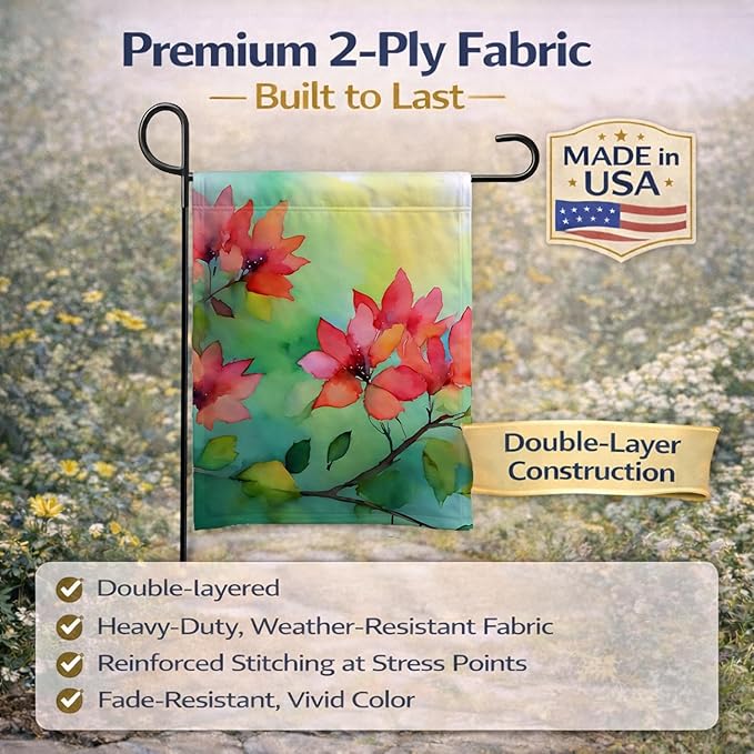 Caroline's Treasures Missouri Hawthorns in Watercolor Garden Flag Mailbox Flag Decorative Yard Flag Banner Outside Patio Artwork Yard Flower Beds, Garden Size, Multicolor