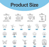 16Pcs Metal Replacement Wind Catcher, Beadthoven Wind Chime Parts Stainless Steel Bird Butterfly Sea Turtle Cow Bee Animal Shaped Flat Metal Embellishments for Wind Bells Memorial Sympathy Wind Chimes
