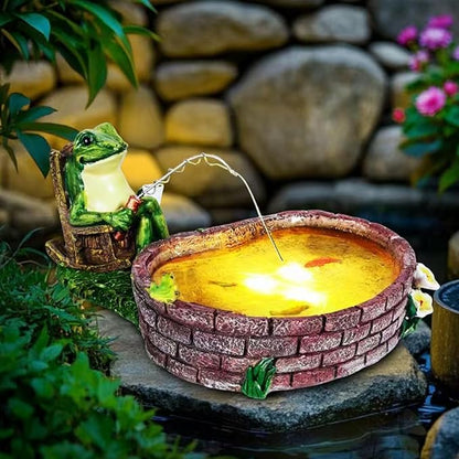 Solar Frogs for Outdoors, Fishing Frog-Shaped Garden Decor, Patios, Yards, and Lawn Ornaments Frog Gifts for Women