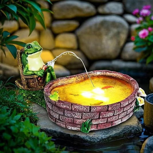 Solar Frogs for Outdoors, Fishing Frog-Shaped Garden Decor, Patios, Yards, and Lawn Ornaments Frog Gifts for Women