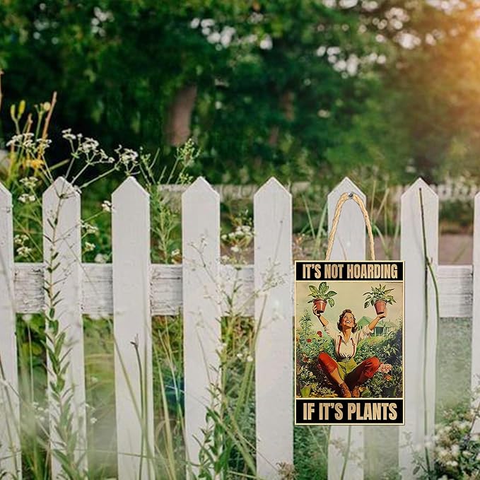 Backyard Decor Garden Gift for Yard, Backyard, Patio & Porch Decor IF IT’S PLANTS Wooden Sign For Home,Farm,Home Outdoor Yard Art 12×8inches