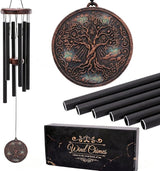 Wind Chimes for Outside - Vintage Deep Tone Tree of Life Windchimes Outdoors Garden Yard Patio Indoor Home Balcony Hanging Decoration Memorial Birthday Gifts for Women Men Mom Dad Grandma