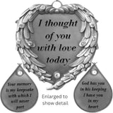 Memorial Wind Chimes Outdoor – Sympathy Gift Loss of Loved One – I Thought of You with Love Today Poem – Angel Wings Heart Teardrop Charm – in Loving Memory Wind Chime 23 Inch