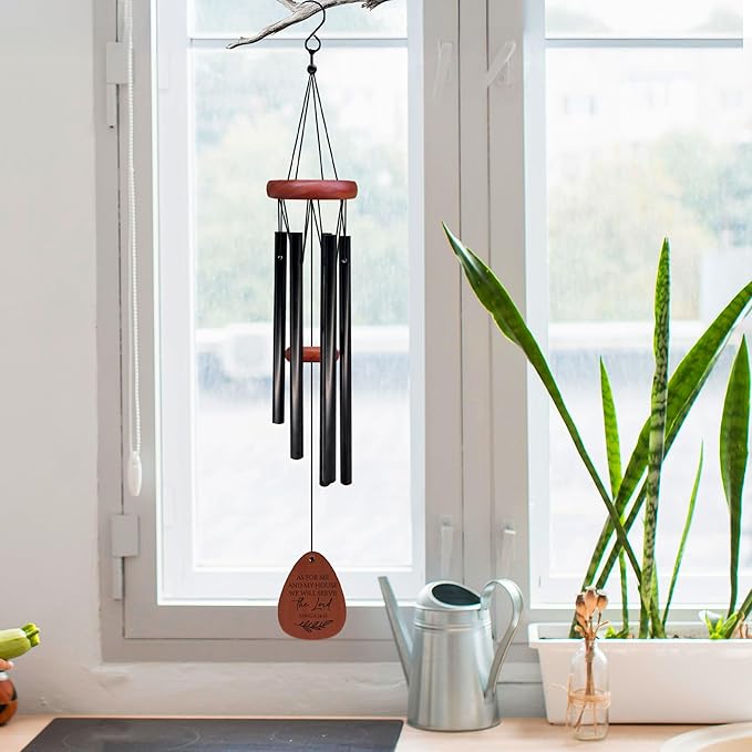 Christian Gifts Wind Chimes, Bible Verse Decor Wind Chimes, Christian Faith Based Religious Gifts for Women Men, As for Me and My House Bible Scripture WindChimes for Outside 26" Inches