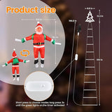 Christmas Ladder Lights with Santa Claus, 248 LED Rope Ladder Light, 8 Lighting Modes & 6H Timer, Waterproof Xmas Decorations Light for Indoor Outdoor, Yard, Porch, Wall, Christmas Tree Decor