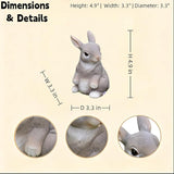 Rabbit Statue Outdoor Decor,4.9''(H) Cute Bunny Garden Sculptures for Yard Lawn,Resin Animal Figurines Home Porch Patio Table Art Decorations