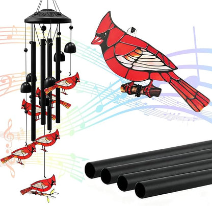 Memorial Wind Chimes for Loss of Loved One,Sympathy Gifts for Loss of Mother/Dad/Husband - Cardinal Wind Chimes for Outside with Light-Catching,in Memory of Loved One Gifts,Sympathy Wind Chimes 35"
