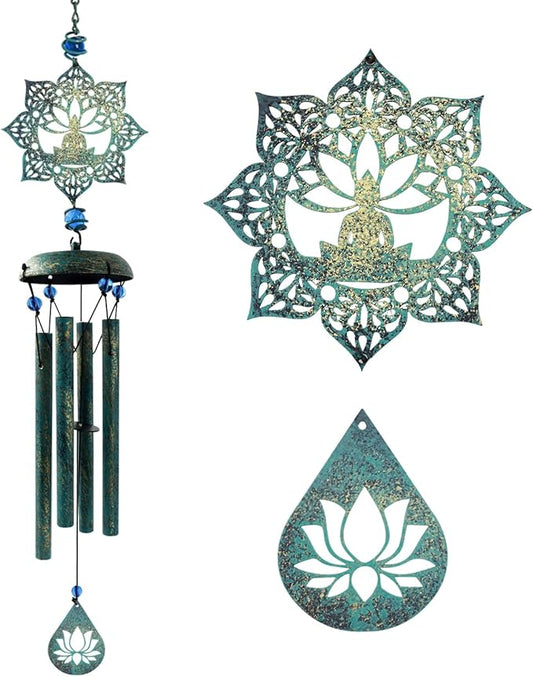 Spiritual Wind Chime, Metal Hanging Wind Chimes for Outside Inside, Zen Windchime with Calming Sound for Yard, Balcony, Yoga Room