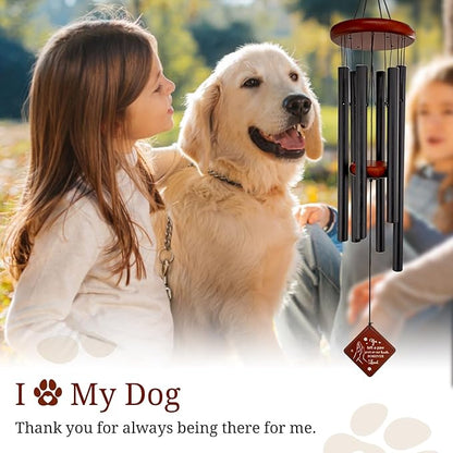 Pet Memorial Gifts for Loss of Dog, 26" pet Memorial Wind Chimes for Outside, Loss of Dogs Sympathy Gift, You Left a paw Print on Our Hearts in Memory of Pets Windchimes