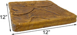 Athens Autumn Wheat Dragonfly Stepping Stone, 12” Square Concrete Garden Accent with Raised Dragonfly Design, Durable Outdoor Patio or Pathway Decor, Natural Brown Tones, Hand Cast Artisan Finish