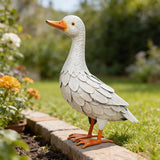 Shorayn Metal Duck Garden Statue, Life-Size Iron Mallard, Handmade White Duck Yard Decor, Indoor Outdoor Ornament, Gift for Housewarming/Mother’s Day/Christmas