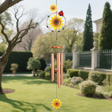 Sunflower Wind Chimes for Outside Metal Aluminum 46" Inches Wind Chime with Sunflower Outdoor Decor Large Unique Wind Chimes for Festivals/Birthday for Mom Dad Grandma Home Garden Patio Decor
