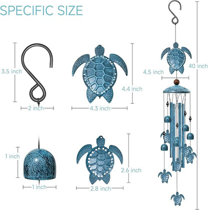 Windchimes Outdoors, 40" Sea Turtle Gifts for Women, Wind Chimes for Outside Home Yard Patio Decor, Turtle Gifts for Mom Grandma Sister, Unique Birthday Festival