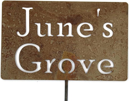 Classic Metal Garden Markers Clearance Items 20 to 33 Inches Tall (June's Grove 23", Naturally Rusted)