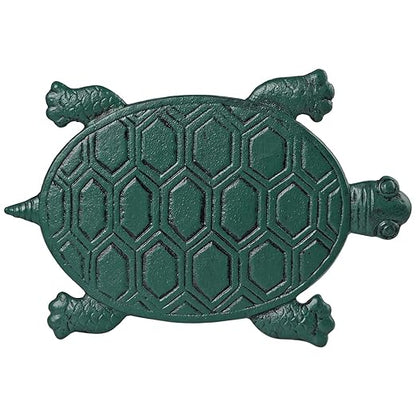 Tortoise Stepping Stone, Cast Iron Turtle Paver, Decorative Garden Flagstone for Lawn, Yard, Walkway, Flower Bed (Green)