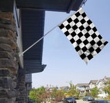 2Pack-NEW Checkered Flags 3x5 Ft,Canvas Header and Double Stitched - Brass Grommets for Easy Display,Black and White Racing Flag Race Car Party Banner