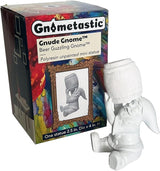 Gnometastic Gnude Mini Gnomes - Unpainted Gnome Statue, Beer 4in Tall - DIY Paint Your Own Gnome - Indoor, Outdoor Funny Garden Gnomes to Paint for Adults, Polyresin