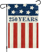 250 Years America Anniversary Garden Flag, Double-sided 250 YEARS Usa Flag Patriotic 4th of July Yard Sign for Outdoor Independence Day Decoration