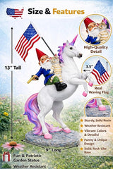 Funny Guy Mugs Garden Gnome Statue - The Ultimate Trio: Cat, Gnome & Unicorn Statue - Indoor/Outdoor Garden Gnome Sculpture for Patio, Yard or Lawn