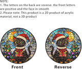 Chrismas Acrylic Stained Glass Window Hanging,Sun Catcher Decor Stained Panel Hangings Wall Art Decor, 2026 8x8inch (SCL004 Cat)