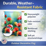 Caroline's Treasures Ohio Scarlet Carnations in Watercolor House Flag Large Porch Sleeve Pole Decorative Outside Yard Banner Artwork Wall Hanging, Polyester, House Size, Multicolor