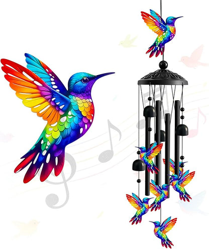 Wind Chimes for Outside, Deep Tone Memorial Windchimes for Patio Porch Balcony Decoration, Memorial Wind Chimes Gifts for Women Mom Grandma Sister (Hummingbird)