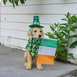 Dog Statues Lawn Decorations - Large Pet Figurines Garden Decor Golden Retriever Leprechaun Statue for Outside Patio Yard Decorations Outdoor Puppy St Patricks Day Gift for Woman 11x5.5x13 inch