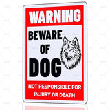 Beware of Dog Sign Samoyed Metal Sign Warning Beware of Dog Signs for Fence Outdoor Farm Garden Gate Home Yard Decor 12x16 Inch