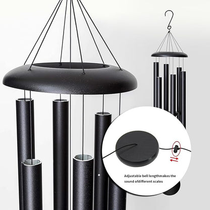 FDOCOI 45'' Wind Chimes Outdoor,Memorial Wind Chime, Large Wind Chimes for Outside Deep Tone, Sympathy Gifts. Black