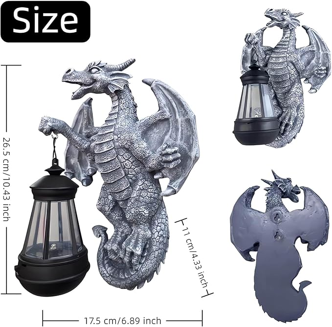 Dragon Tree Hugger Garden Decor Solar Dragon Lamp Lantern Statues Lawn Ornaments for Outside Patio Balcony Yard Unique Housewarming Gifts
