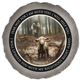 Magnolia Garden 10-Inch Isaiah 41:10 Fear Not Decorative Stepping Stone – The Good Shepherd & Lamb Resin Garden Tile – Religious Scripture Outdoor Accent