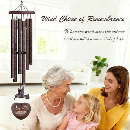 32-Inch Heartfelt Memorial Wind Chimes - Gently Soothing Sympathy Gifts for Loss of Loved One, Perfectly Serene Wind Chimes for Outside & Meaningful Memorial Gifts