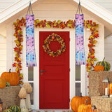 Halloween Bats Stars Windsock Hanging Flag Durable Fabric Polyester Wind Sock with Tails Patio Lawn Garden Tree Party Fall Thanksgiving Decoration