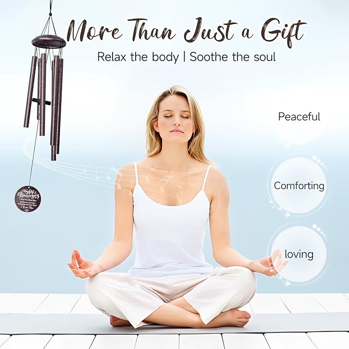 Anniversary Wind Chimes Gifts for him her,Romantic Anniversaries for Wife, Husband, Happy Anniversary Decorations