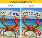 Welcome Crab Garden Flag 12x18 Inch Vertical Double Sided Small Burlap Patio Lawn Holiday Yard Outdoor Decor Outside Decorations