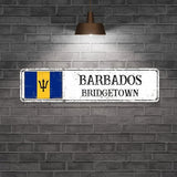 Barbados Custom Street Sign Barbados Flag Signs Capital City of Barbados Metal Sign Road Wall Art Farmhouse Decorative Sign Rustic Home Decoration Gift for Foreign Friend, Neighbor 24x6inch