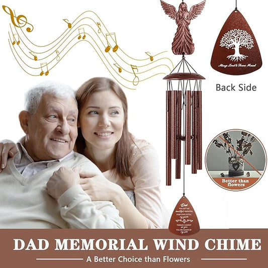 VENBEEL Dad Memorial Wind Chimes, Sympathy Gifts for Loss of Dad, Memorial Gifts for Father Bereavement Condolence Remembrance
