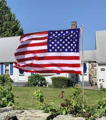 5x3 Ft American Outdoor Flag - US Flag Bright Color and Fade Resistant - Canvas Header and Double Stitched - USA Flags with Brass Grommets (US Flag 2pc)