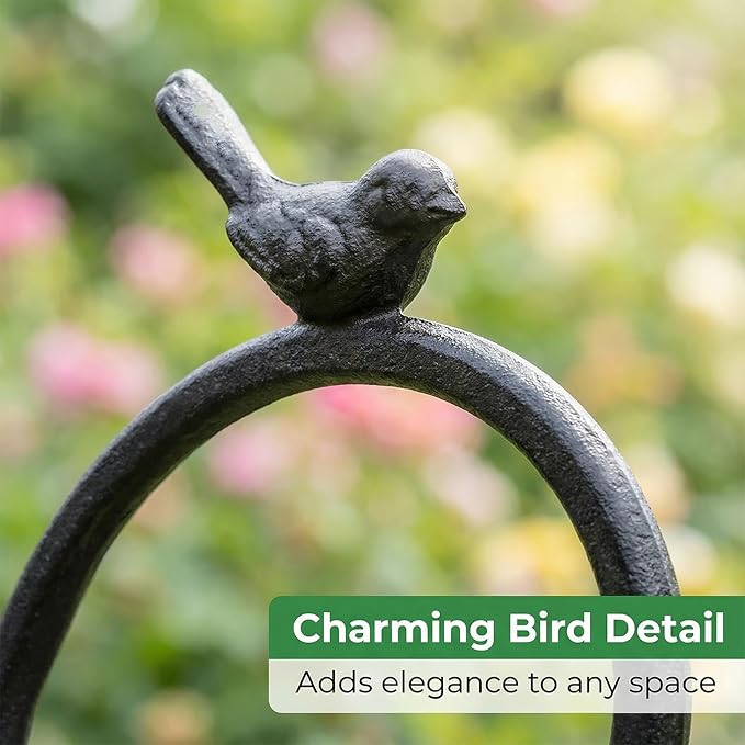 Z metnal Cast Iron Plant Hanger - 5.2 inch Little Bird Rustic Wall Mounted Hanging Basket Holder for Outdoor Garden, Patio, Porch Decor - Heavy Duty Metal Hook Bracket, 2 pcs