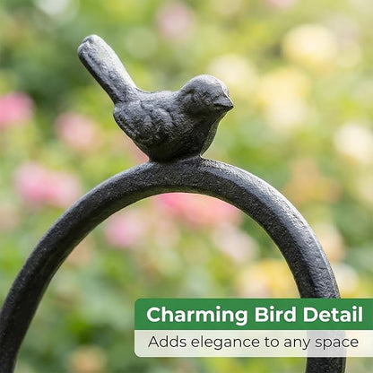 Z metnal Cast Iron Plant Hanger - 5.2 inch Little Bird Rustic Wall Mounted Hanging Basket Holder for Outdoor Garden, Patio, Porch Decor - Heavy Duty Metal Hook Bracket, 2 pcs