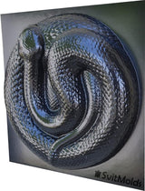 SvitMods Mold Snake DIY Statue for Garden Black ABC Plastic Concrete Cement Mould Rattlesnake Garden Decor Mold Croc for Garden Figure (D72-Small)